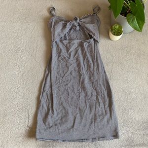 Garage blue and white striped cutout dress size small